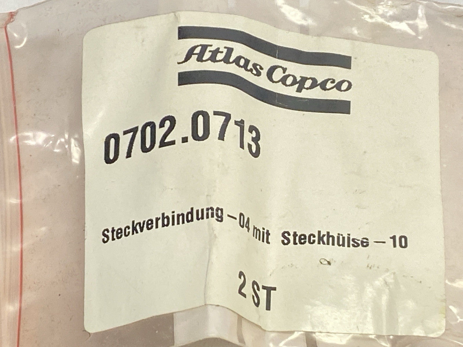 Atlas Copco 0702.0713 Plug Connection With Plug Sleeve LOT OF 2 - Maverick Industrial Sales