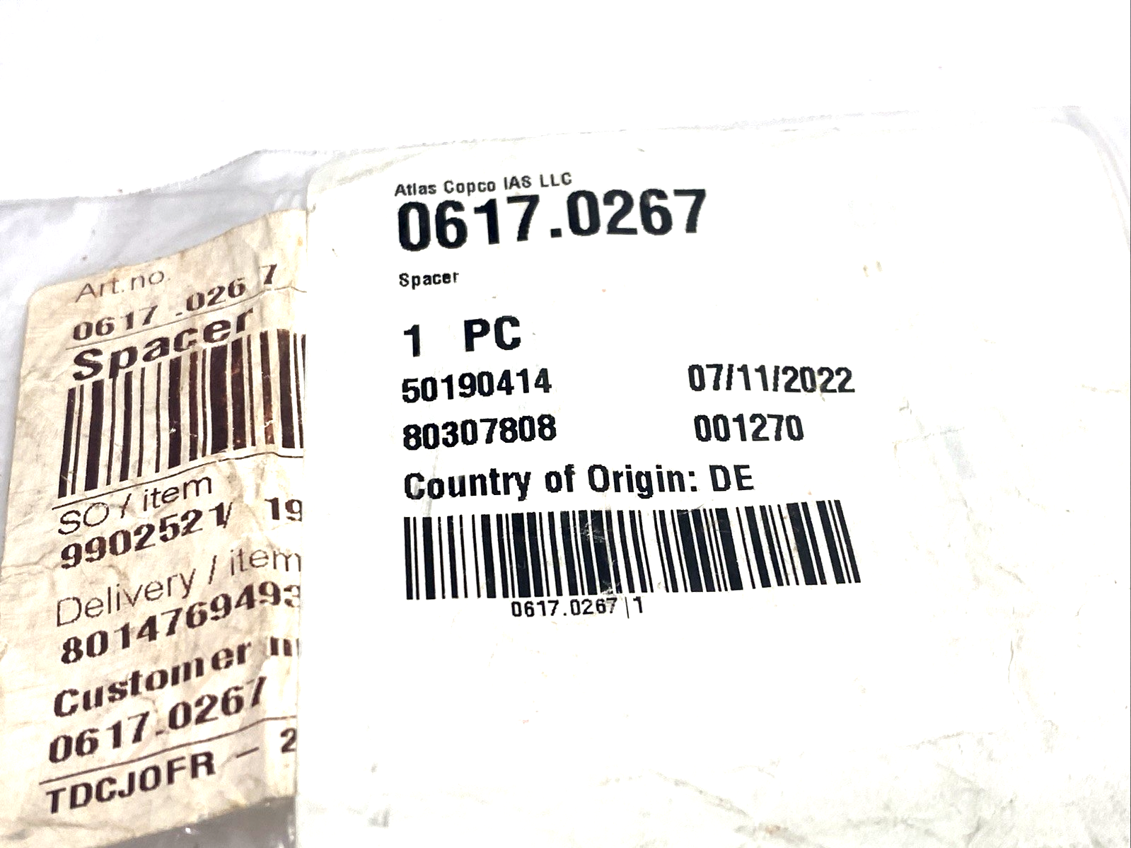 Atlas Copco 0617.0267 Spacer 617.0267 - Maverick Industrial Sales