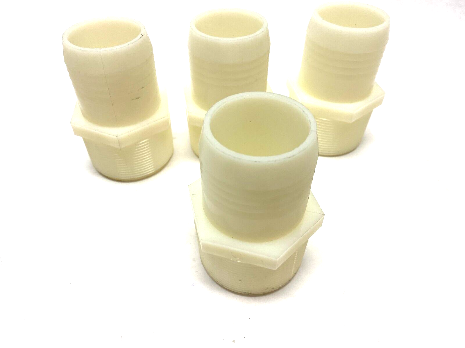 2" x 2" Male NPT Thread Barbed Hose Fitting Cream Color PVC LOT OF 4 - Maverick Industrial Sales