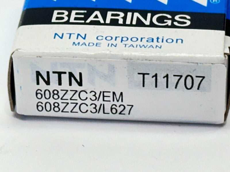 NTN 608ZZC3/EM Radial Ball Bearing 8mm Bore 22mm OD 7mm Width 608ZZC3/L627 - Maverick Industrial Sales