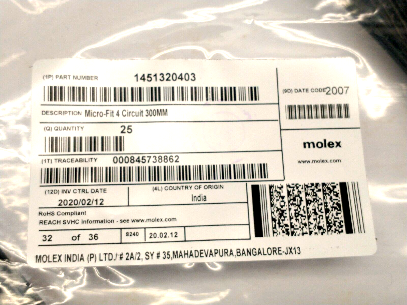 Molex 1451320403 Micro-Fit 4, TPA-to-MicroFit TPA Cable Assembly 300mm 25 PACK - Maverick Industrial Sales