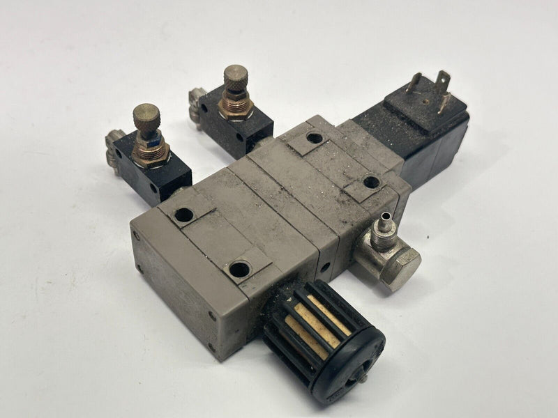 Burkert 413-G-G1/4 Solenoid Valve And Manifold Assembly w/2X 491/000A NW3/G1/8 - Maverick Industrial Sales