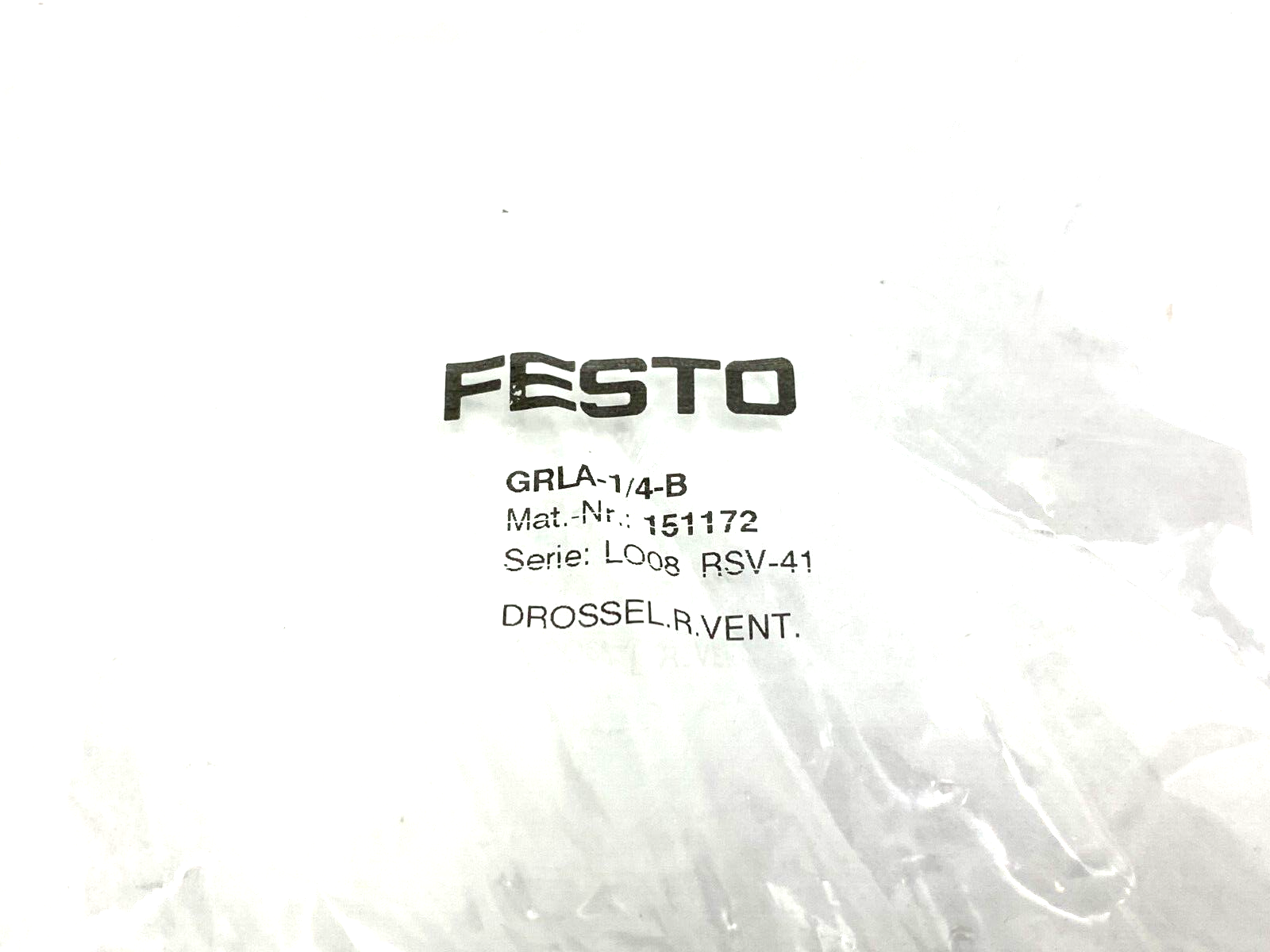Festo GRLA-1/4-B One-Way Flow Control Valve 151172 - Maverick Industrial Sales