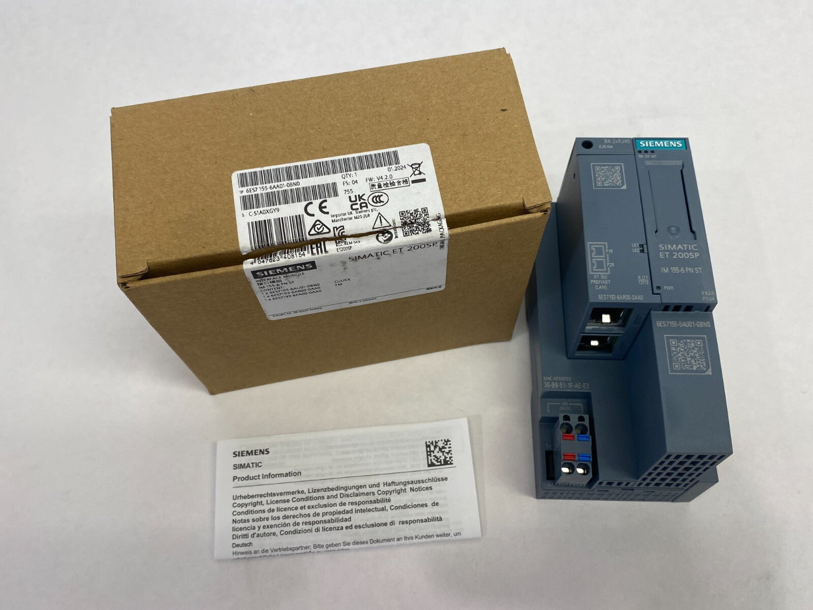 Siemens 6ES7155-6AA01-0BN0 SIMATIC ET 200SP PROFINET Interface Module - Maverick Industrial Sales