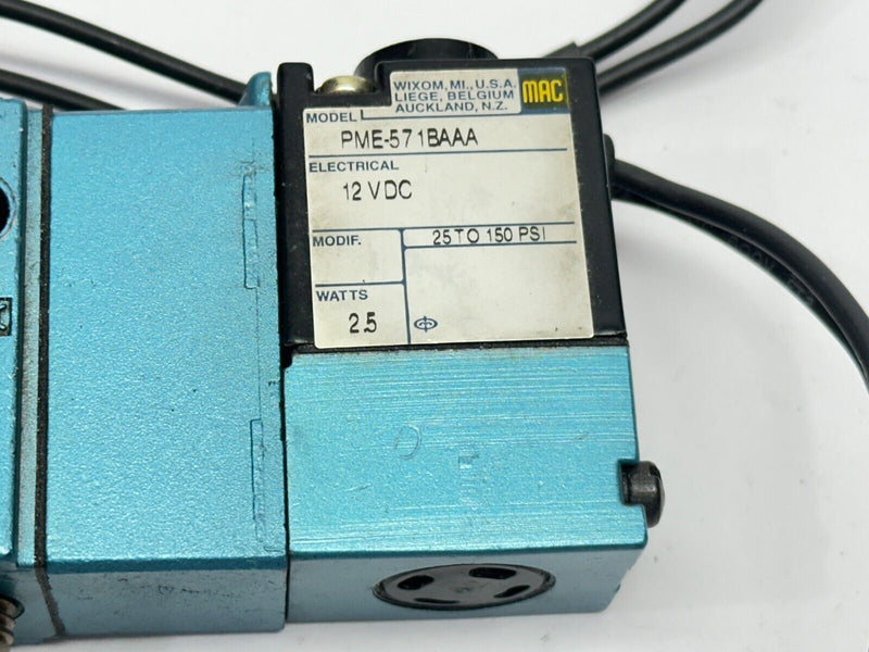 MAC Valves 811C-PM-571BA-152 Solenoid Valve 12VDC PME-571BAAA - Maverick Industrial Sales