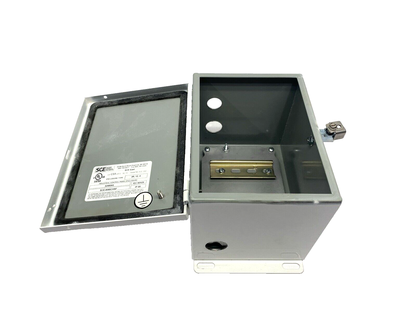 Saginaw Control SCE-8066CHNF Industrial Control Enclosure IP66 8"x6"x6", WHITE - Maverick Industrial Sales