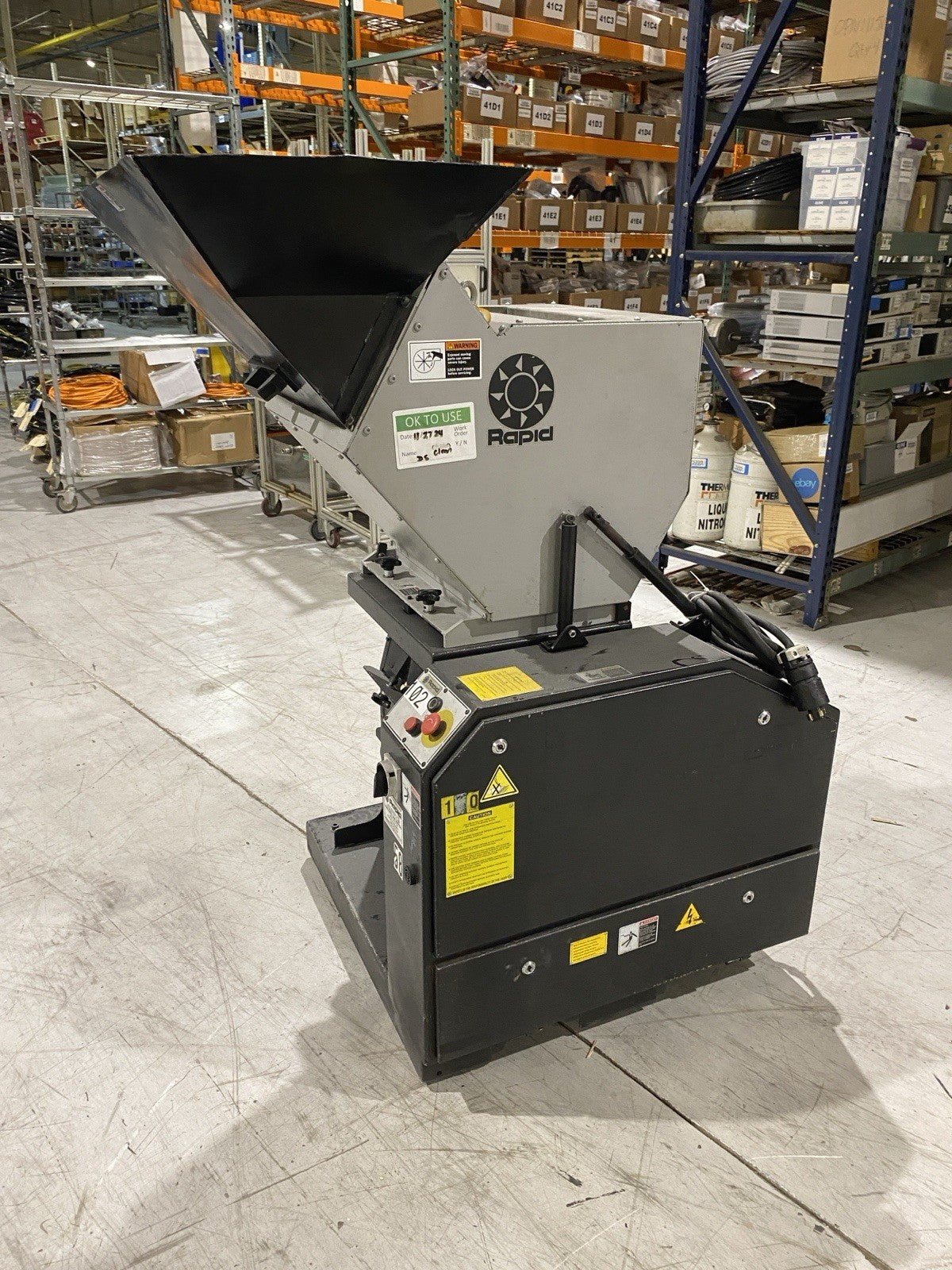 F-19 | Rapid Force Plastic Granulator 480V 3ph Wide Schute - Used - Maverick Industrial Sales