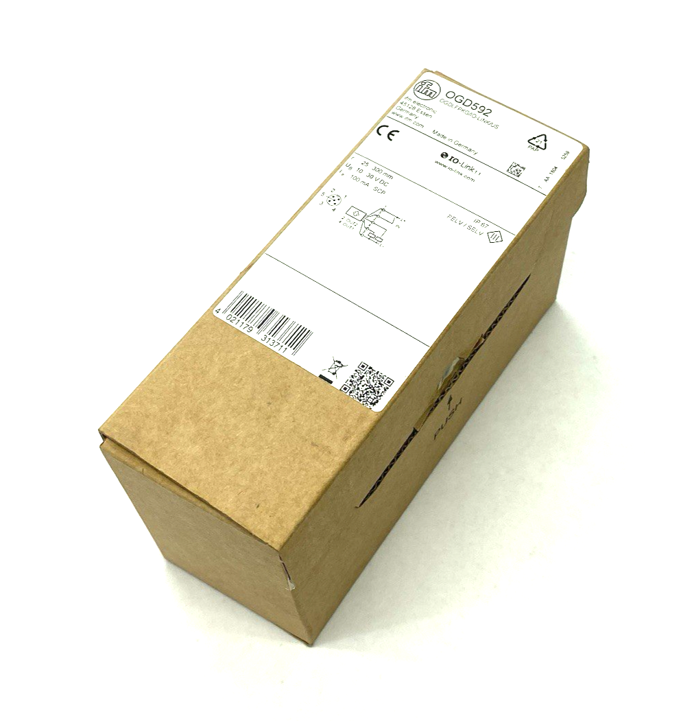 Ifm OGD592 Laser Distance Sensor Rectangular, M18 House OGDLFPKG/IO-LINK/US - Maverick Industrial Sales