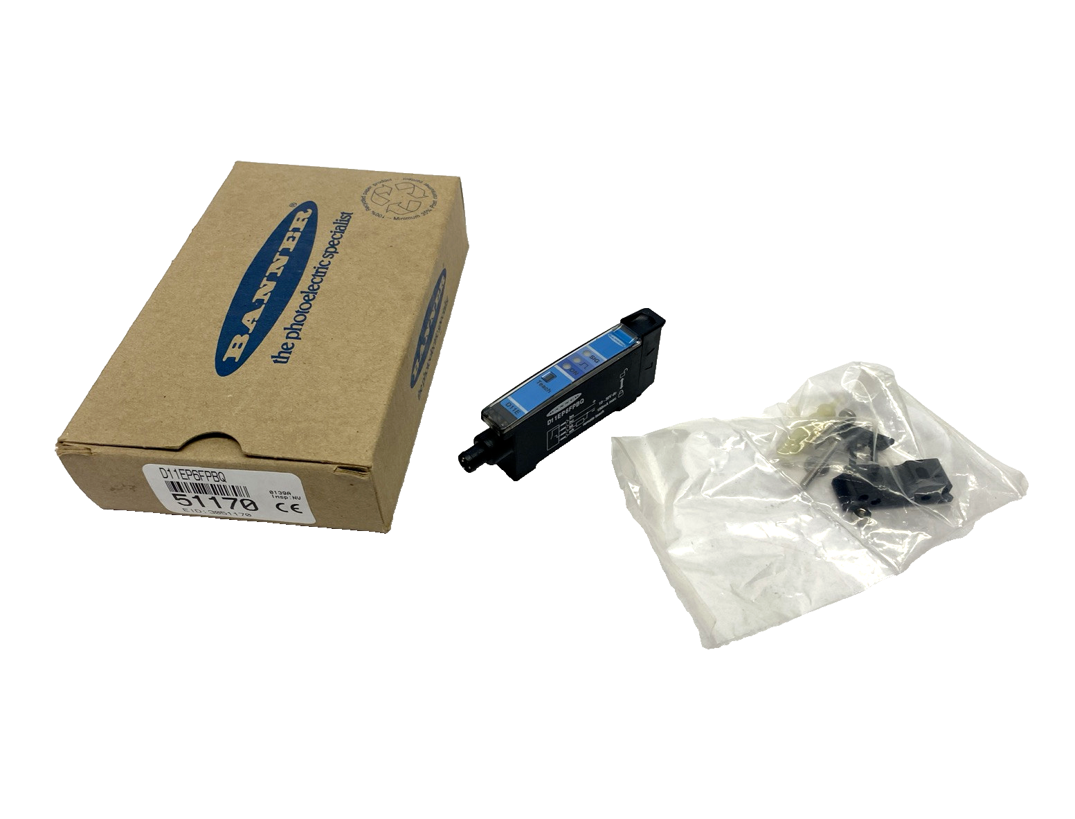 Banner D11EP6FPBQ Blue Plastic Fiber Optic Unit 51170 - Maverick Industrial Sales