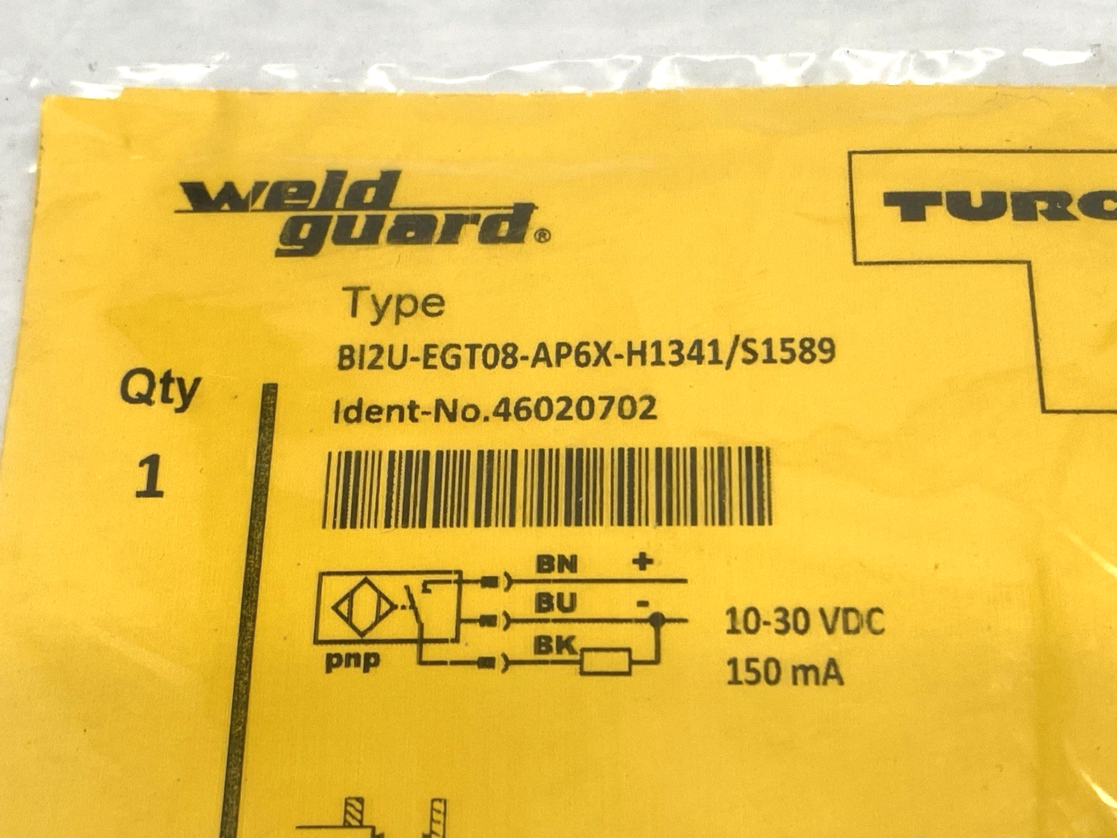 Turck B12U-EGT08-AP6X-H1341/S1589 Weld Guard Proximity Sensor 46020702 - Maverick Industrial Sales