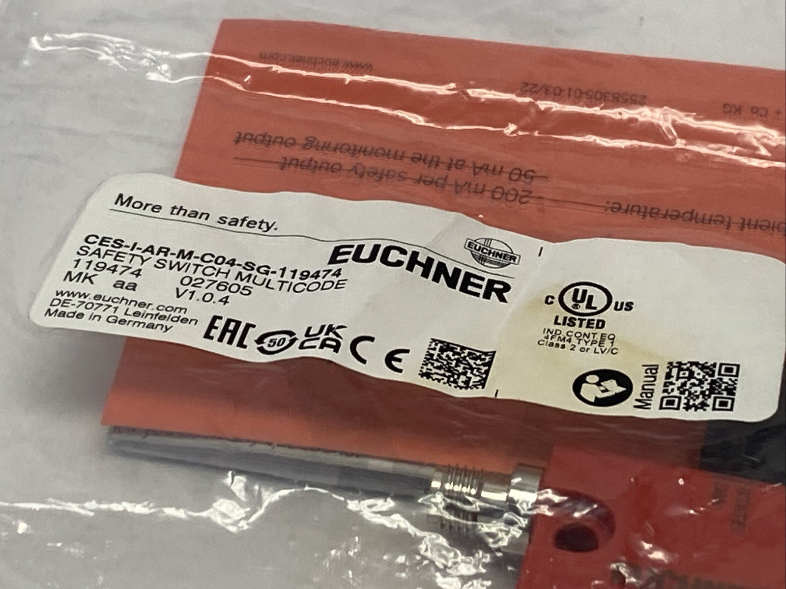 Euchner CES-I-AR-M-C04-SG-119474 Non-Contact Safety Switch 119474 - Maverick Industrial Sales
