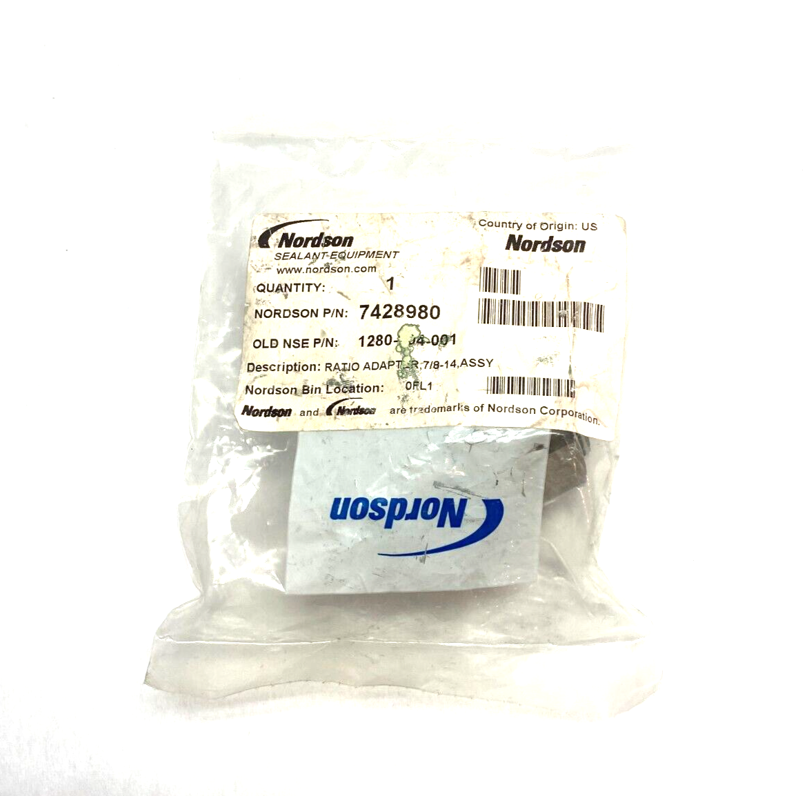 Nordson 7428980 Ratio Adapter 7/8"-14 Assembly 1280-104-001 - Maverick Industrial Sales