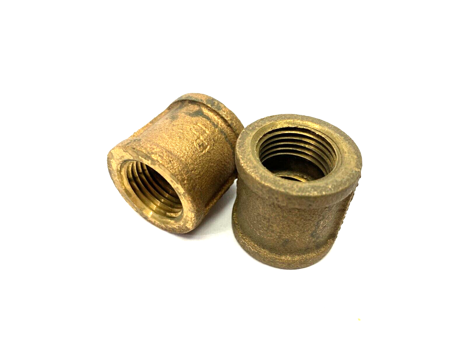 Bronze Female Pipe Nipple Adapter Fitting 1/2" to 1/2" FNPT LOT OF 2 - Maverick Industrial Sales