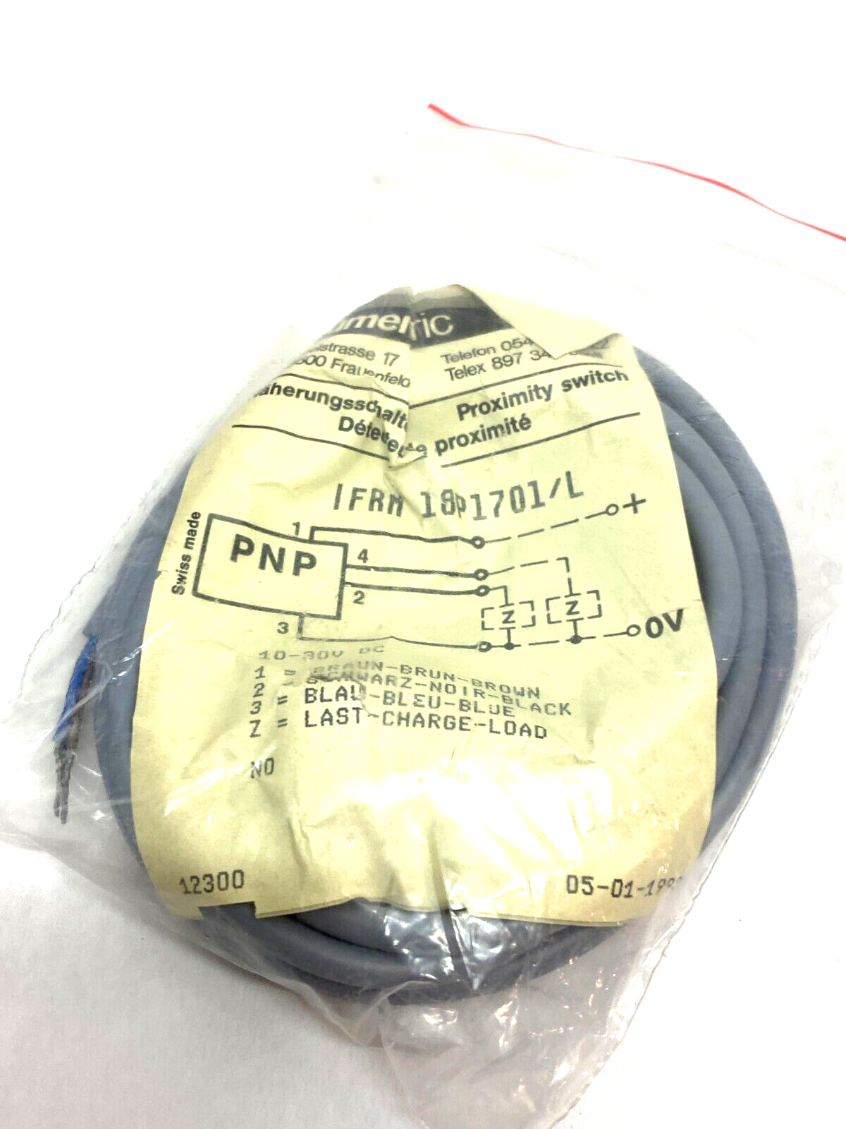 Baumer Electric IFRM 18P1701/L Inductive Proximity Sensor 8mm Sensing Distance - Maverick Industrial Sales