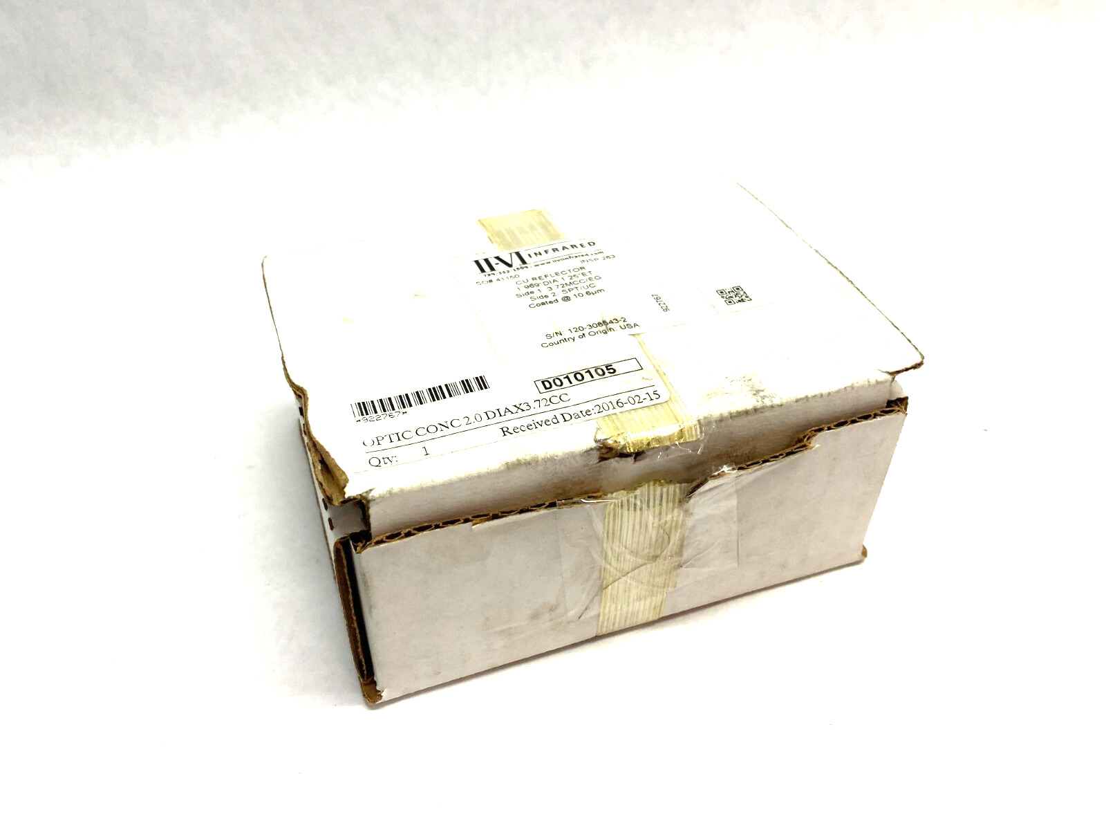 II-VI Infrared 922767 CU Reflector 1.969" Dia. 1.25" ET 3.72MCC/EG, SPT/UC - Maverick Industrial Sales