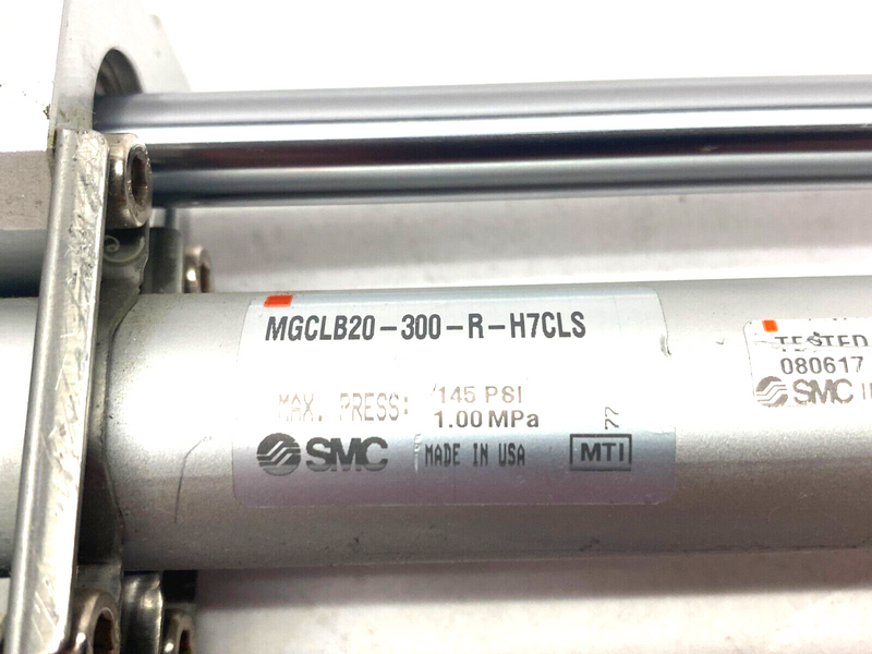 SMC MGCLB20-300-R-H7CLS Guided Bearing Cylinder 300mm Stroke HEAVY SHELF WEAR - Maverick Industrial Sales