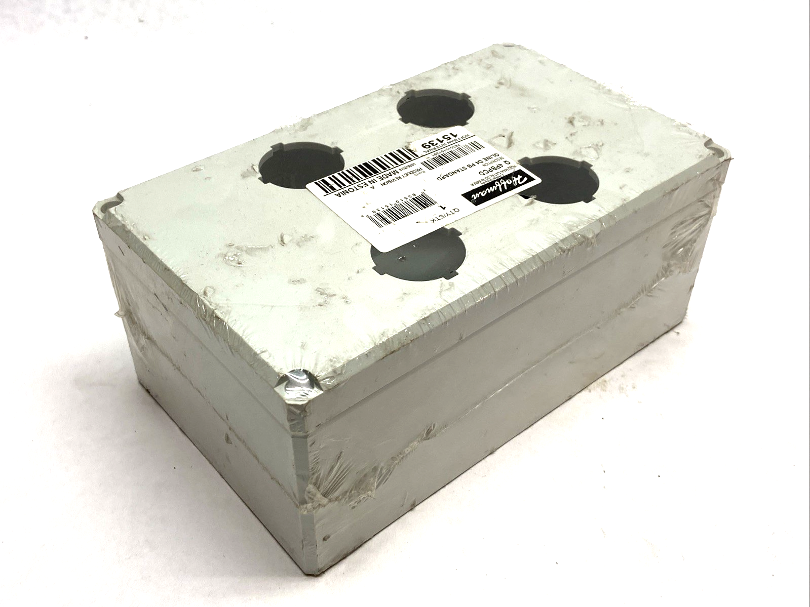 Hoffman Q4PBPCD QLine D Pushbutton Enclosure Type 4X 4PBx30.5mm Light Gray - Maverick Industrial Sales
