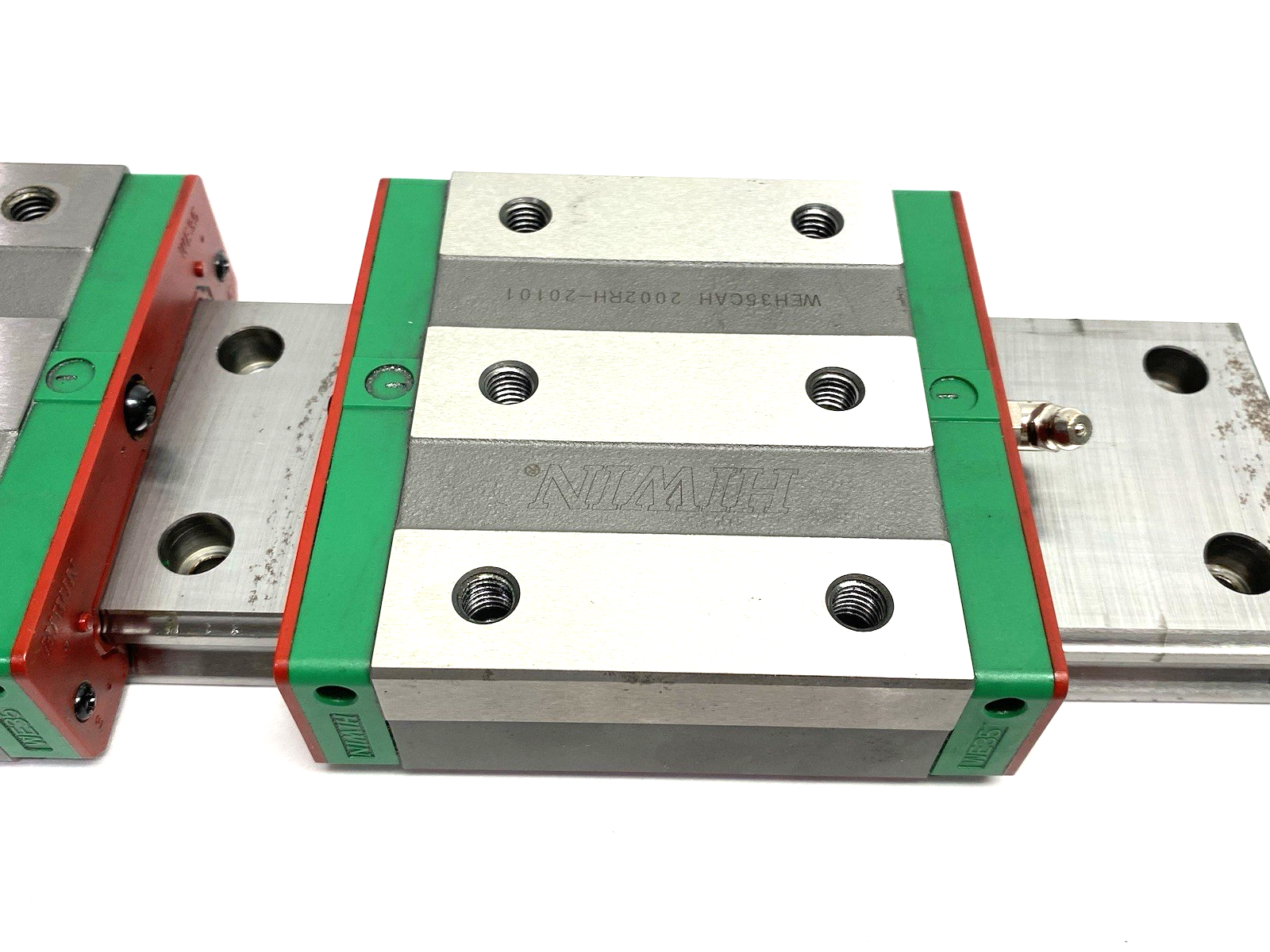| Hiwin WEH-35-CA-2T350-Z0-C Linear Guideway Block and Rail, 2-Block, 350mm Rail - Used - Maverick Industrial Sales