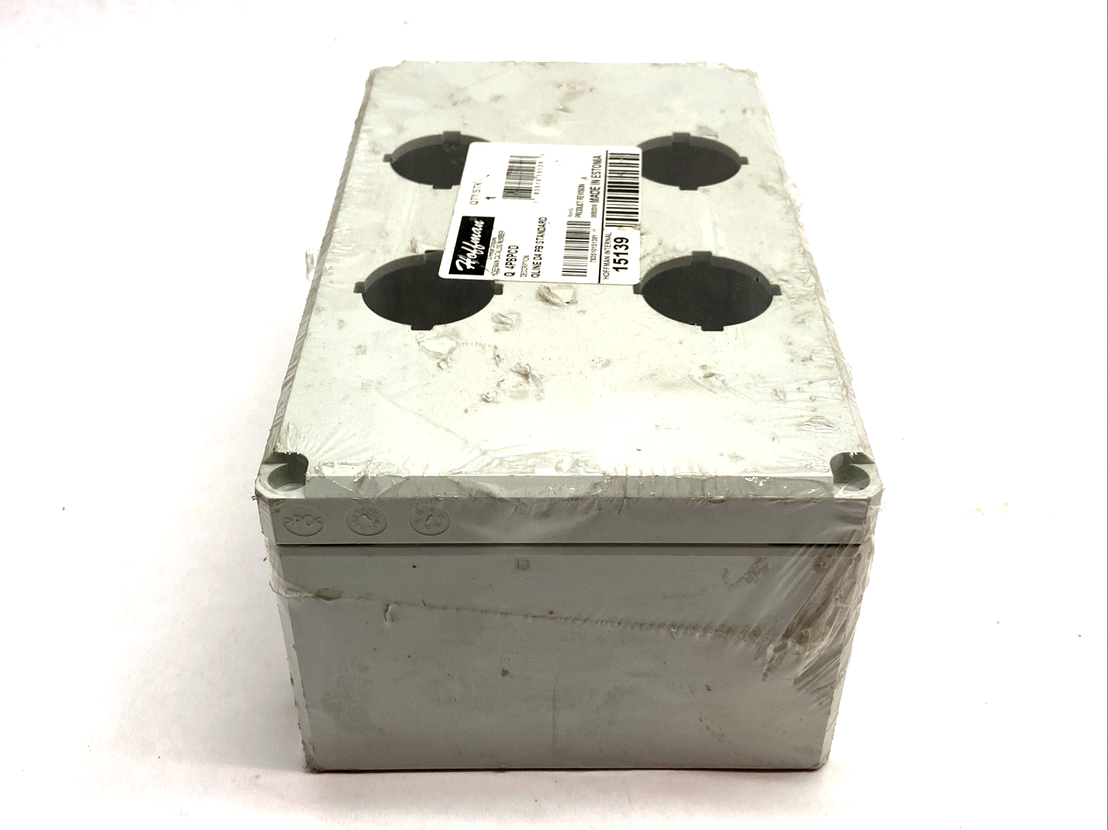 Hoffman Q4PBPCD QLine D Pushbutton Enclosure Type 4X 4PBx30.5mm Light Gray - Maverick Industrial Sales