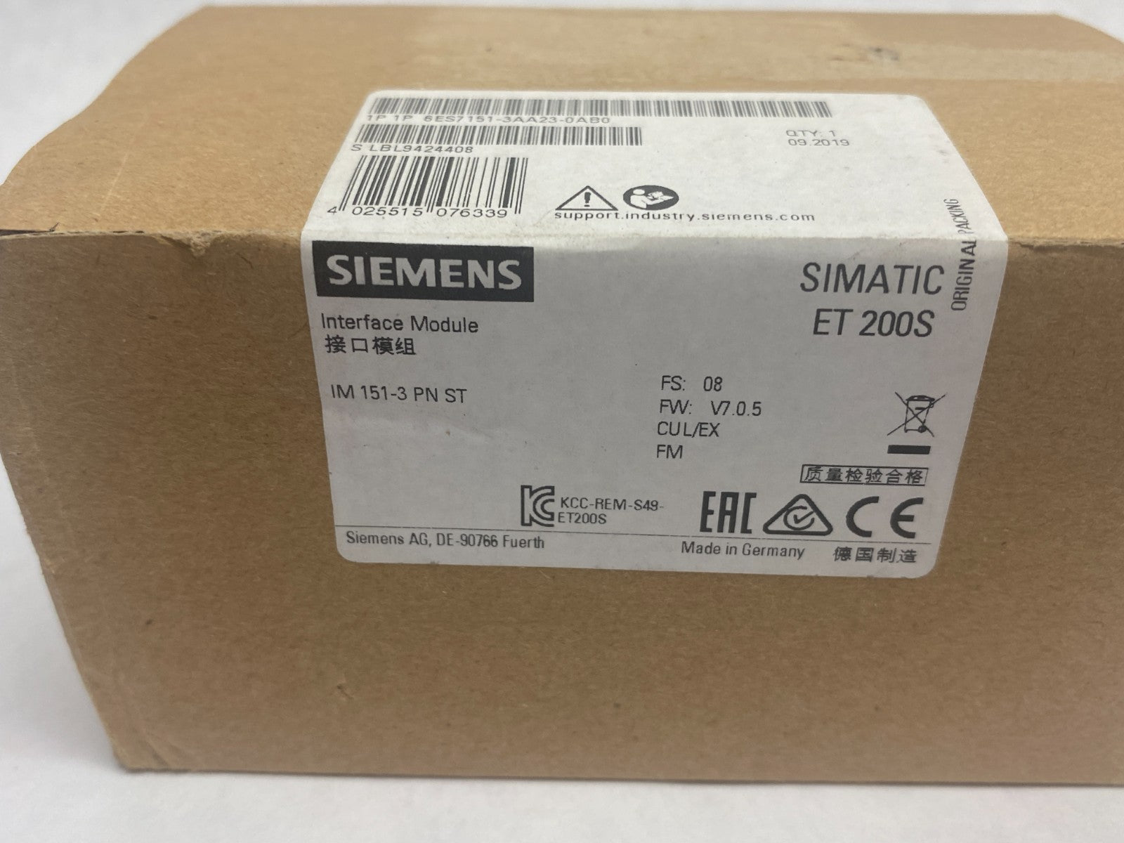 Siemens 6ES7151-3AA23-0AB0 SIMATIC DP Interface Module, IM 151-3 PN ST - Maverick Industrial Sales