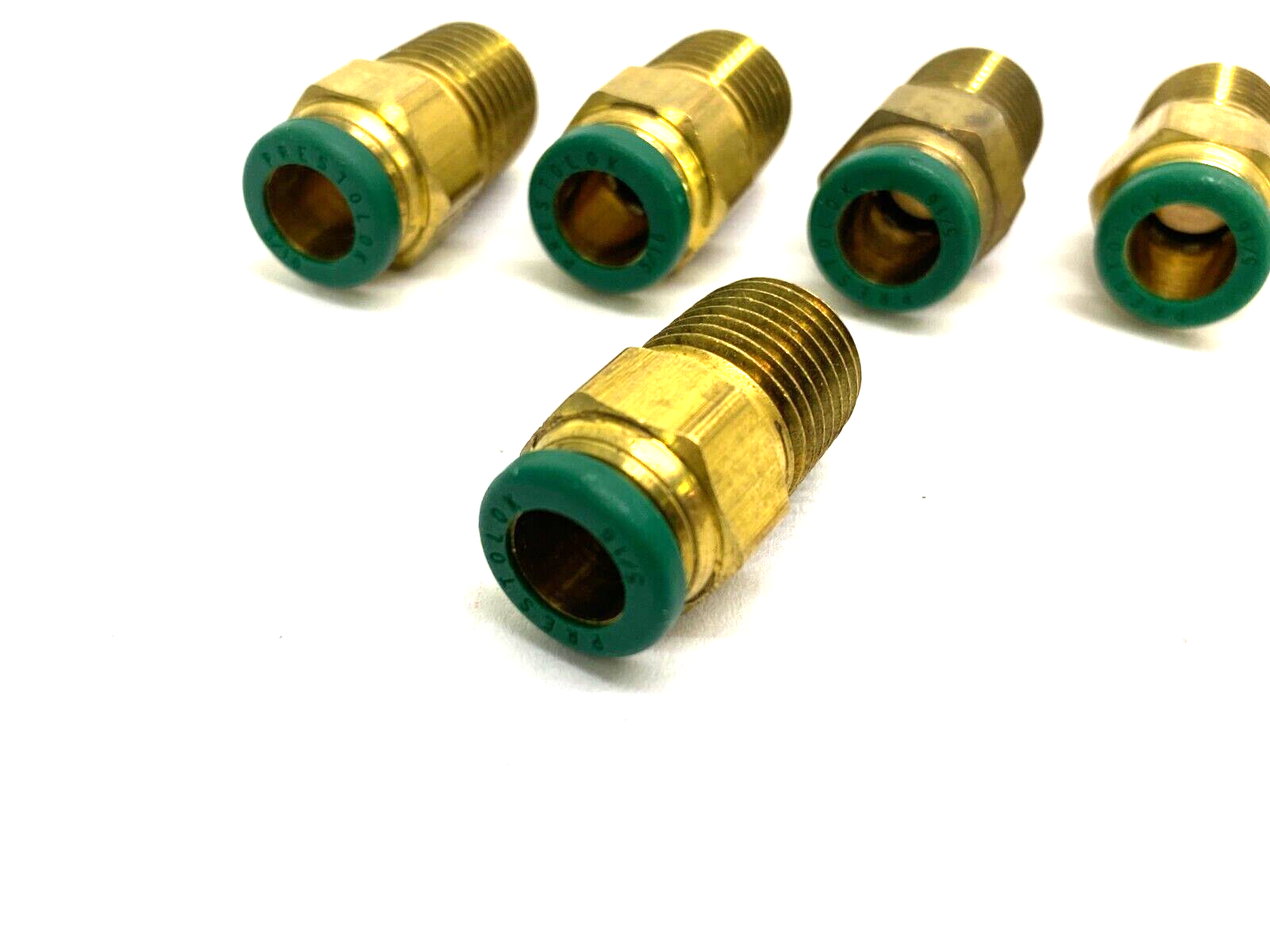Parker W68PL-5-4 Prestolok Push-to-Connect Fitting 5/16" OD LOT OF 5 NO SEALANT - Maverick Industrial Sales