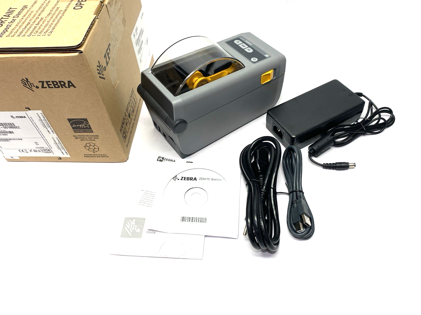 Zebra ZD41022-D01M00EZ Compact Barcode Printer ZD410, USB & Bluetooth Interface - Maverick Industrial Sales