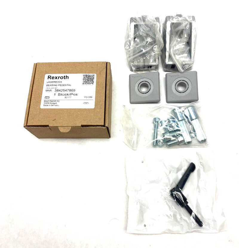 Bosch Rexroth 3842547869 Bearing Pedestal Silver Set Grey Caps - Maverick Industrial Sales