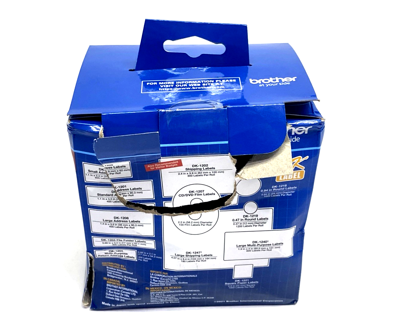 Brother DK2205 2.4in x 100ft Black on White Continuous Length Paper Tape - Maverick Industrial Sales