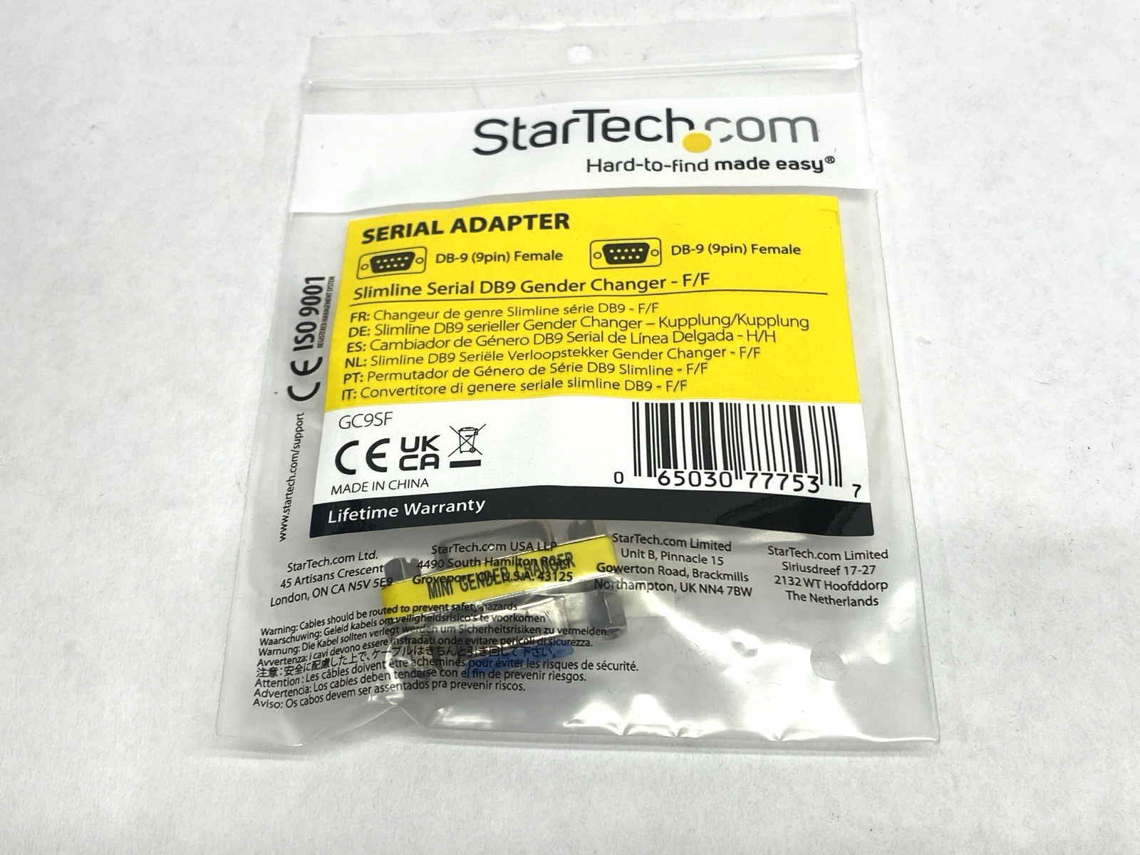 GC9SF | StarTech Slimline DB9 Gender Changer 9-Pin F/F LOT OF 3 - New - Maverick Industrial Sales
