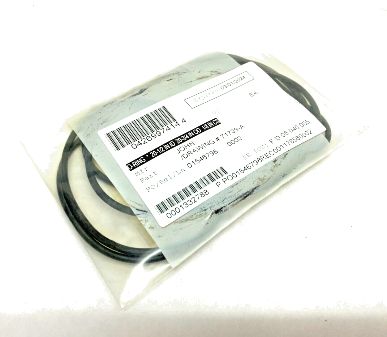 71739-A O-Ring Buna-N Seal 20-1/2" ID 20-3/4" OD 1/8" CS - Maverick Industrial Sales