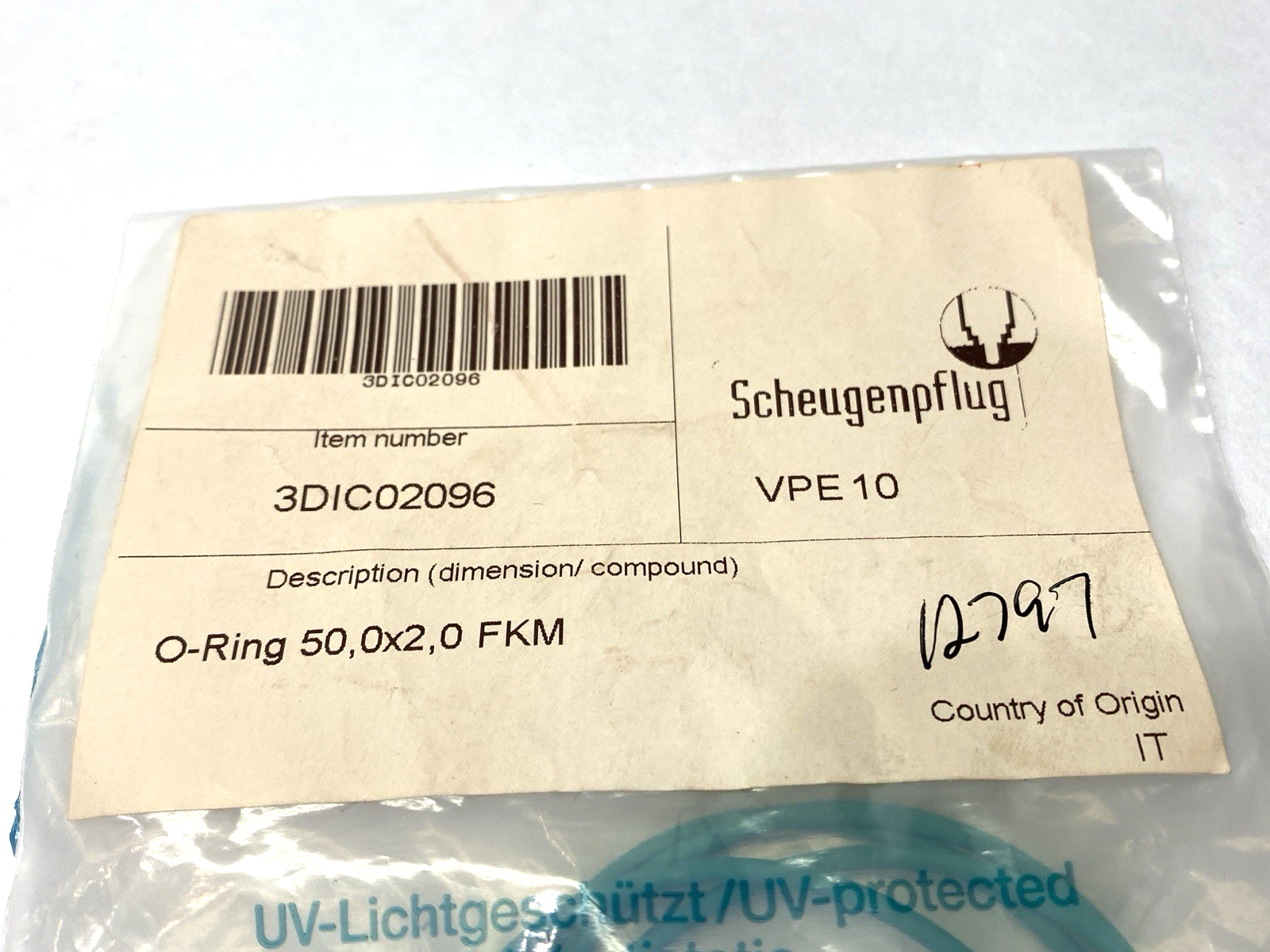 Scheugenpflug 3DIC02096 O-Ring 50mm X 2mm FKM LOT OF 14 - Maverick Industrial Sales