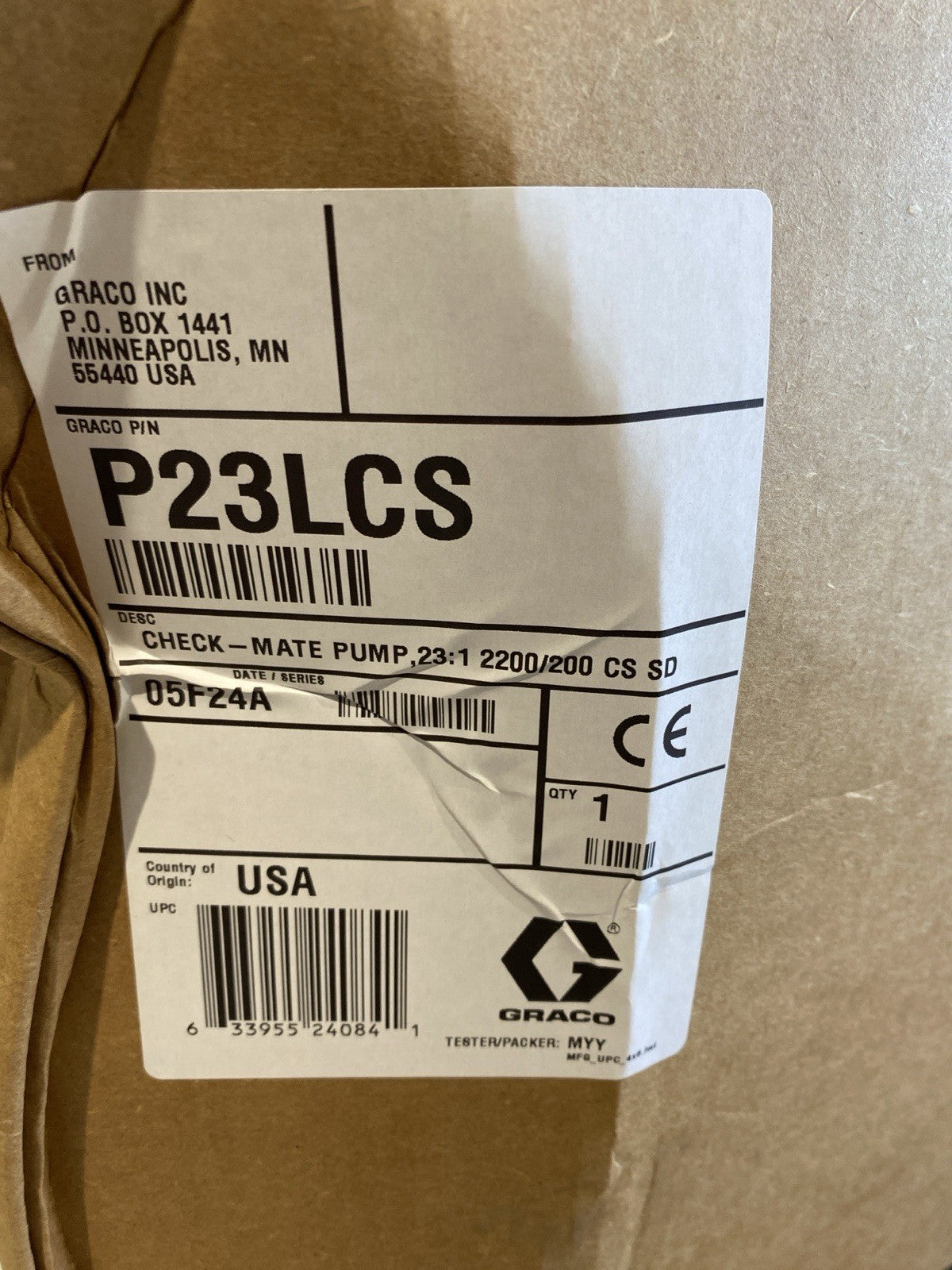 Graco P23LCS Check Mate Pump 23:1 2200/200 C8 SD - Maverick Industrial Sales