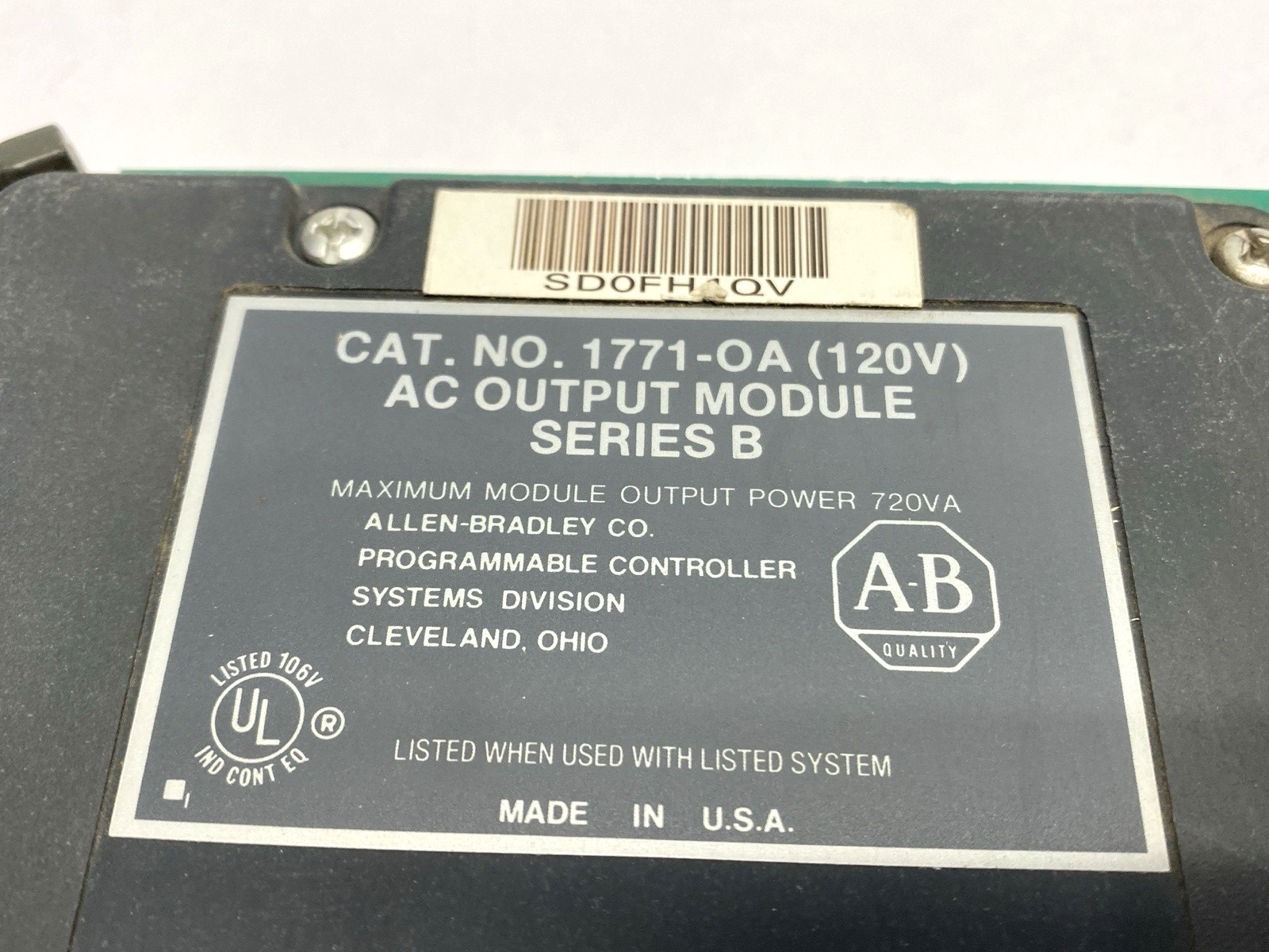 Allen Bradley 1771-0A AC Output Module Ser. B 120V - Maverick Industrial Sales