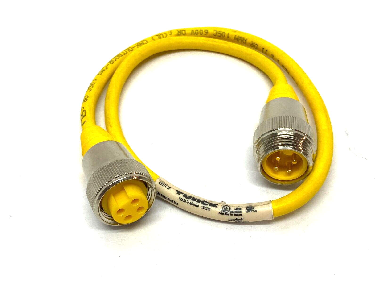Turck RSM RKM 40-0.6M Minifast Double Ended Cordset 4-Pin Male to Fem U2377-10 - Maverick Industrial Sales