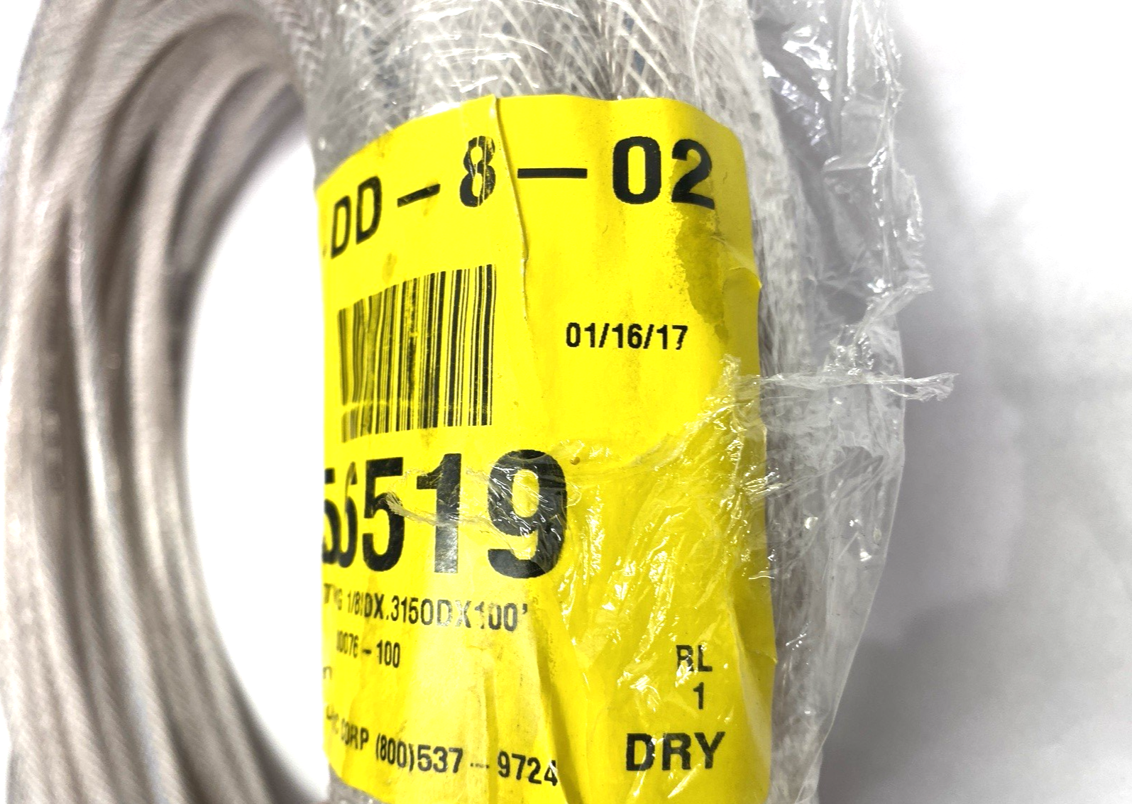 1000076-100 | Nylobrade PVC Tubing 1/8" ID x .315" OD SHELFWARE CUT TO 50' - New – Open box - Maverick Industrial Sales