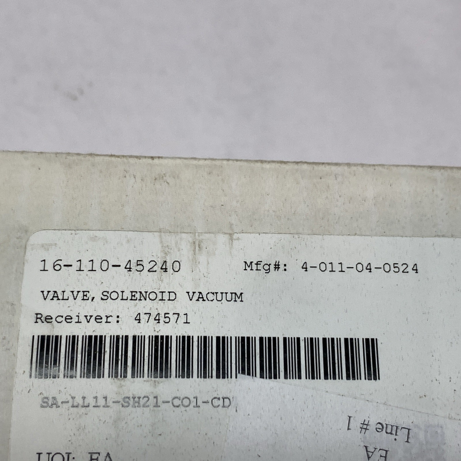 Univer AG-3051P09 Solenoid Vacuum Valve 4-011-04-0524 4011040524 - Maverick Industrial Sales