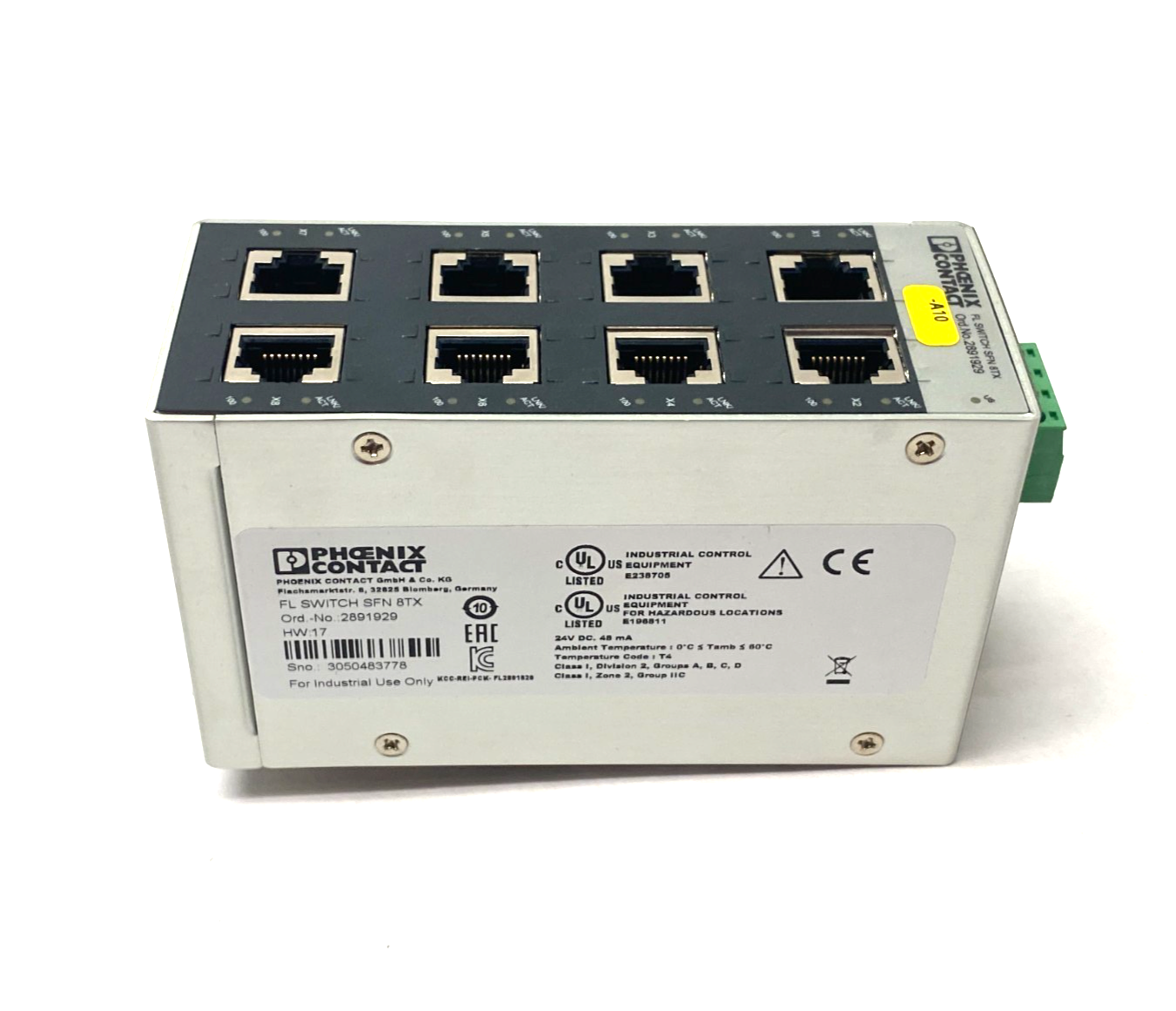 Phoenix Contact FL SWITCH SFN 8TX Industrial Ethernet Switch 8-Port 2891929 - Maverick Industrial Sales