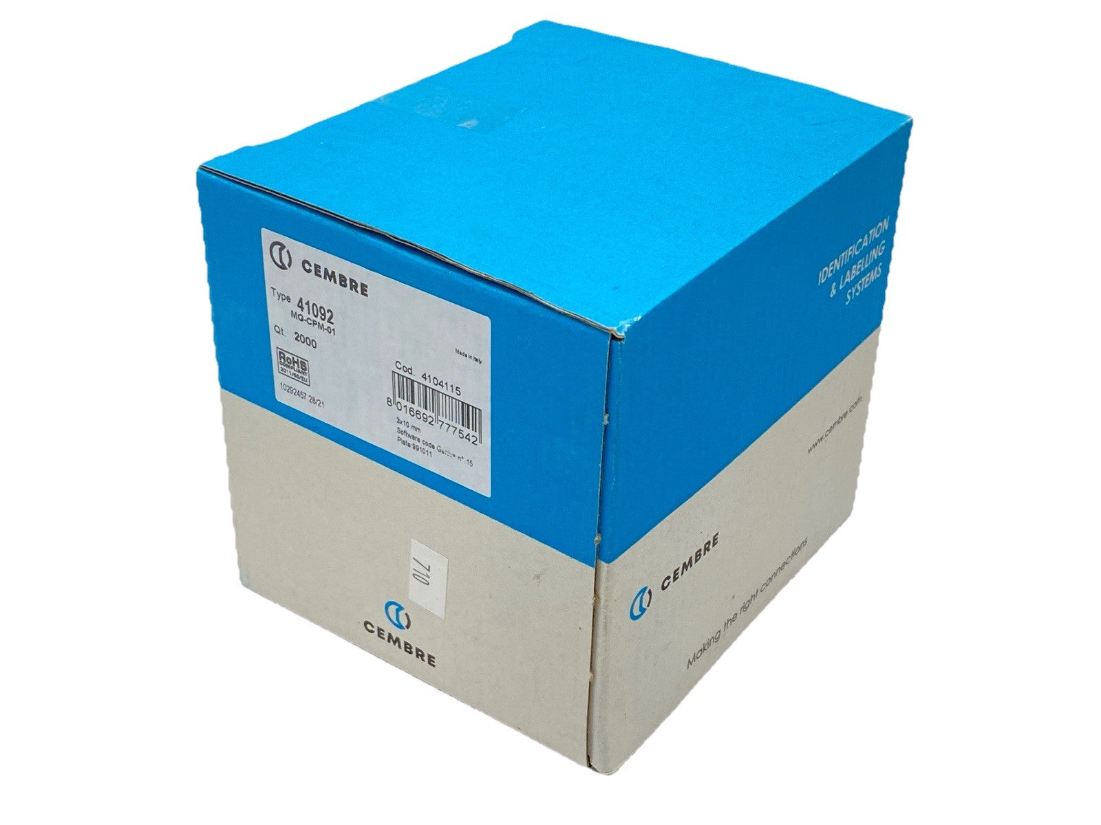 Cembre 41092 Terminal Marker Tag MG-CPM-01 QTY OF 2000 - Maverick Industrial Sales