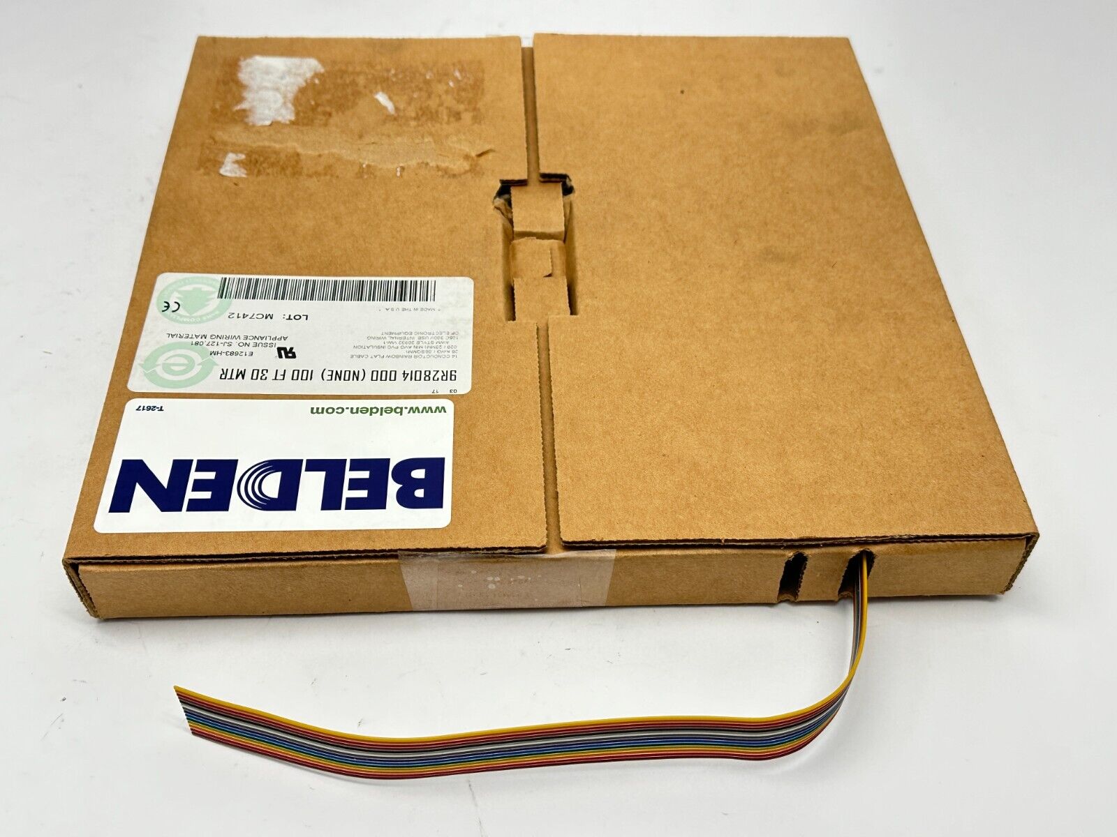 Belden 9R28014 000100 Flat Rainbow Cable 9R280XX Series #28-14c PVC 70ft - Maverick Industrial Sales