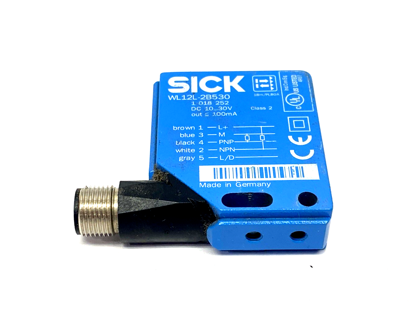 Sick WL12L-2B530 Retro-Reflective Photoelectric Sensor, 0...18m Range, 1018252 - Maverick Industrial Sales