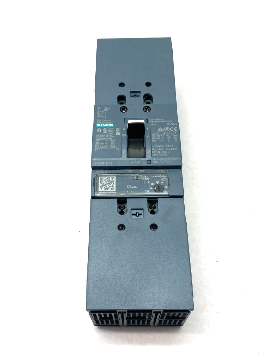 Siemens 3VA5140-6EC31-0AA0 Circuit Breaker 3-Pole 125 Breaking Cap. - Maverick Industrial Sales