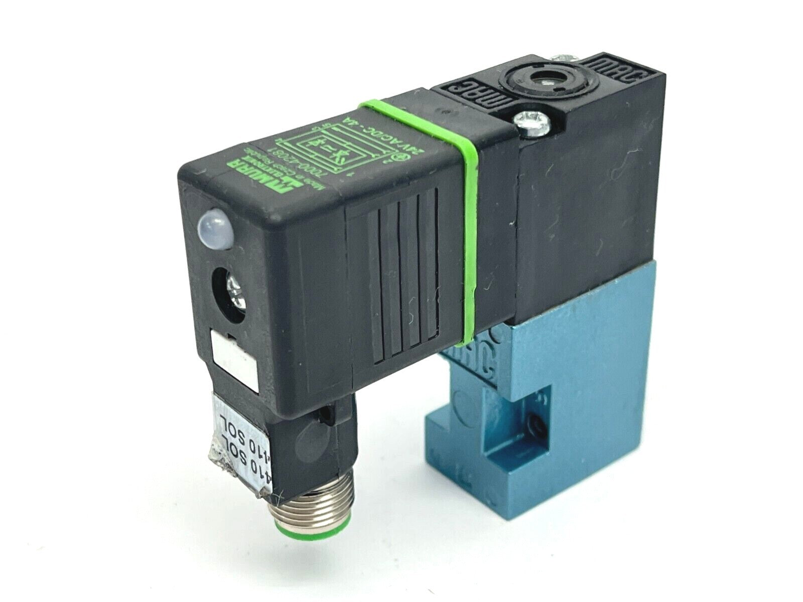 Mac Valves 45A-L00-DDAJ-1JM Solenoid Valve 24VDC w/ MURR 7000-42081 Connector - Maverick Industrial Sales