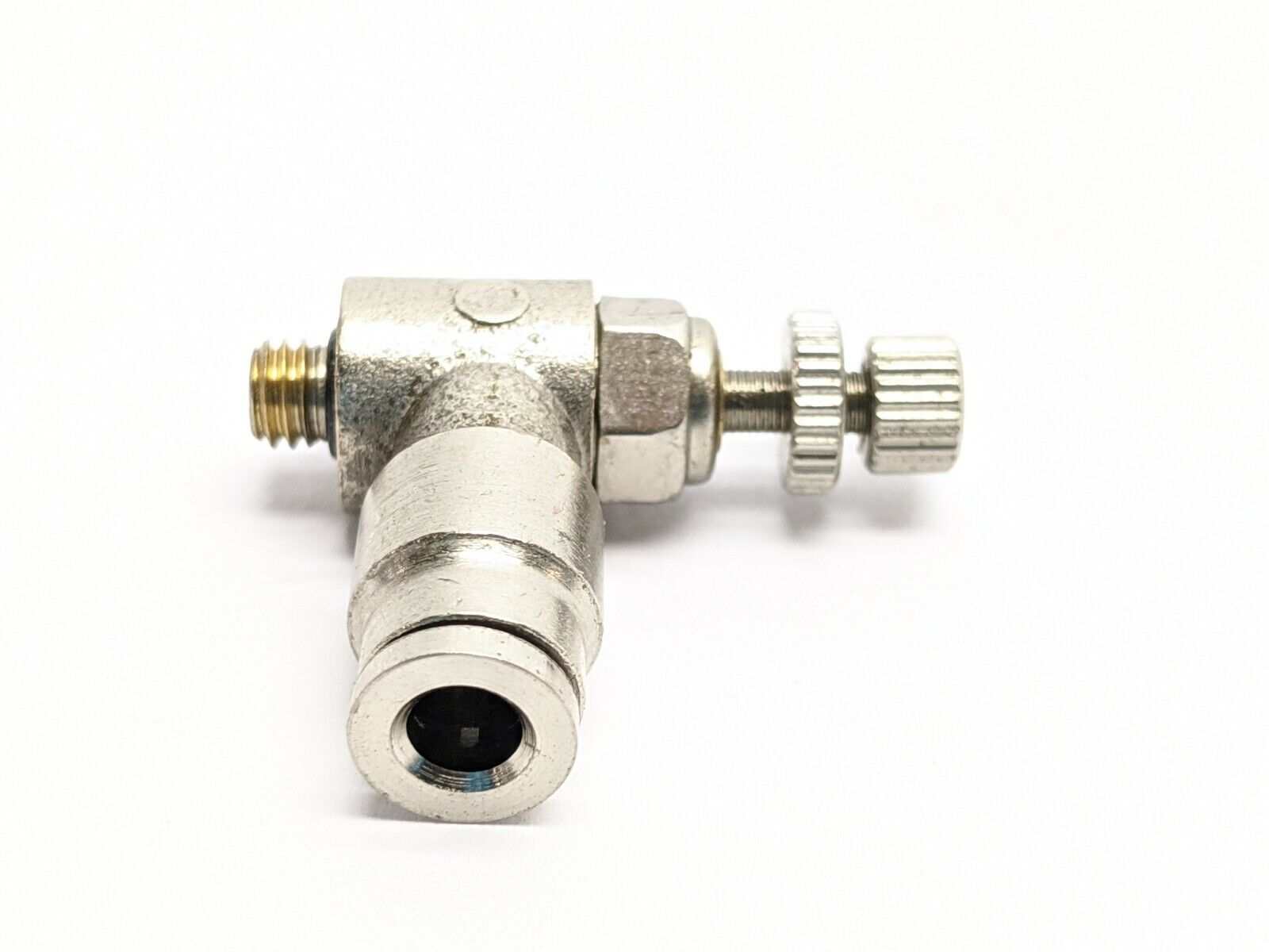 MNSE 32U10 Speed Controller Elbow 5/32” Tube O.D. 10-32 Thread - New – Open box - Maverick Industrial Sales