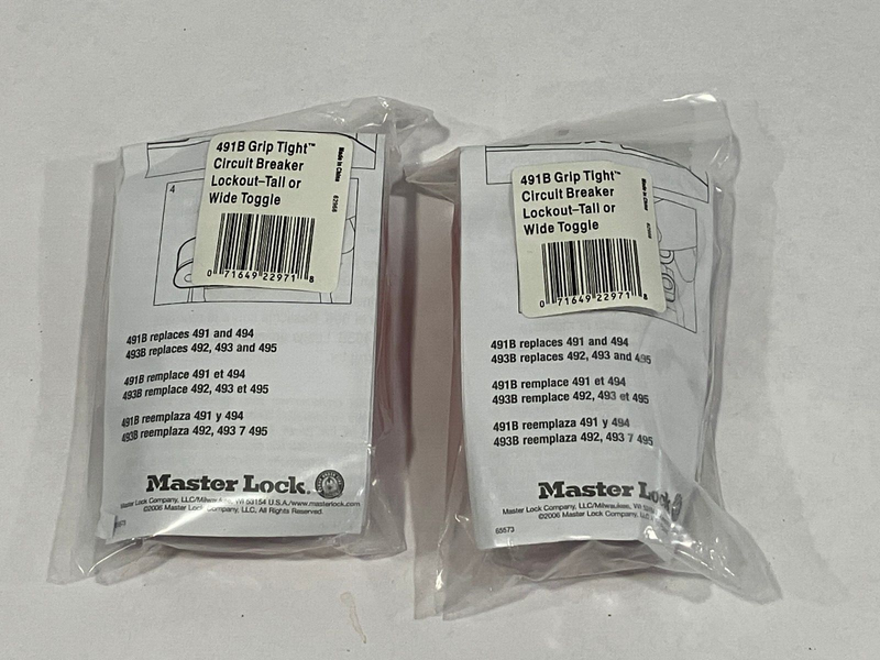 Master Lock 491B Grip Tight Circuit Breaker Lockout LOT OF 2 - Maverick Industrial Sales