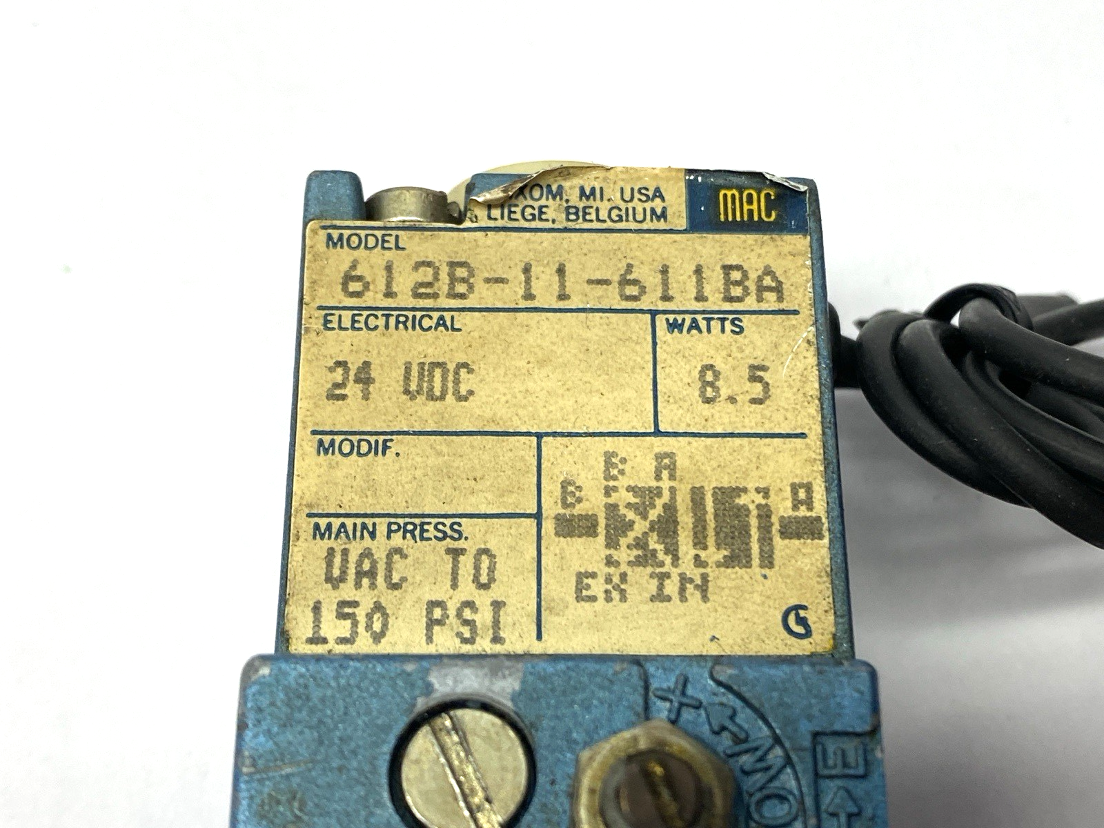 612B-11-611BA | MAC Valves Pneumatic Solenoid Valve 1/4" Ports - Used - Maverick Industrial Sales