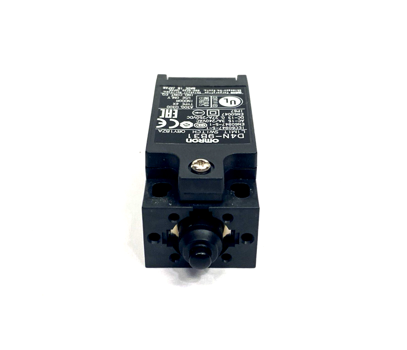 Omron D4N-9B31 Plunger Safety Limit Switch, M12 4Pin - Maverick Industrial Sales