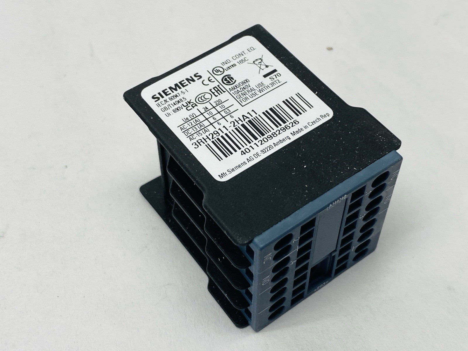 Siemens 3RH2911-2HA11 Auxiliary Contact Block 1 NO + 1 NC - Maverick Industrial Sales