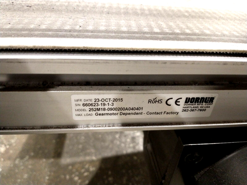 Dorner 252M18-0900200A040401 2200 Ser Flat Belt Center Drive Conveyor 9'L x 18"W - Maverick Industrial Sales