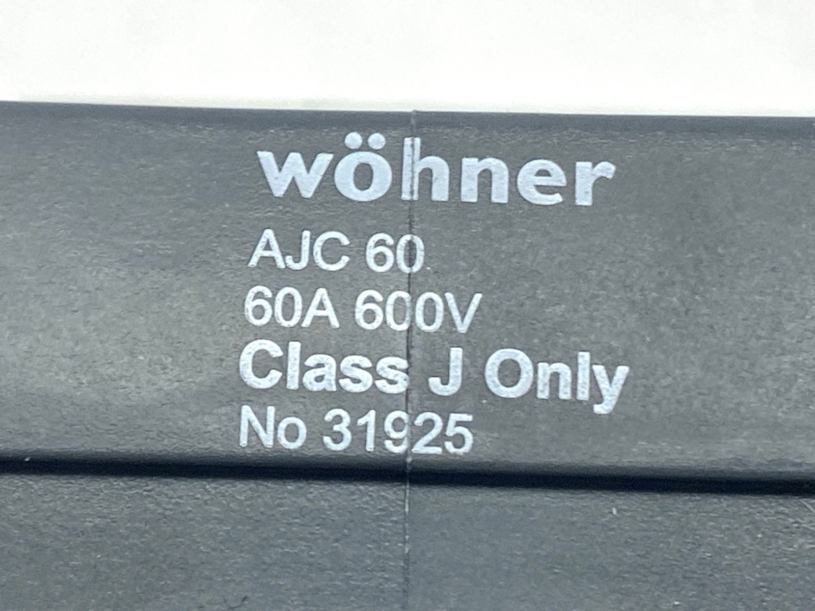 Wohner AJC60 Fuse Holder Class J 60A 600V - Maverick Industrial Sales