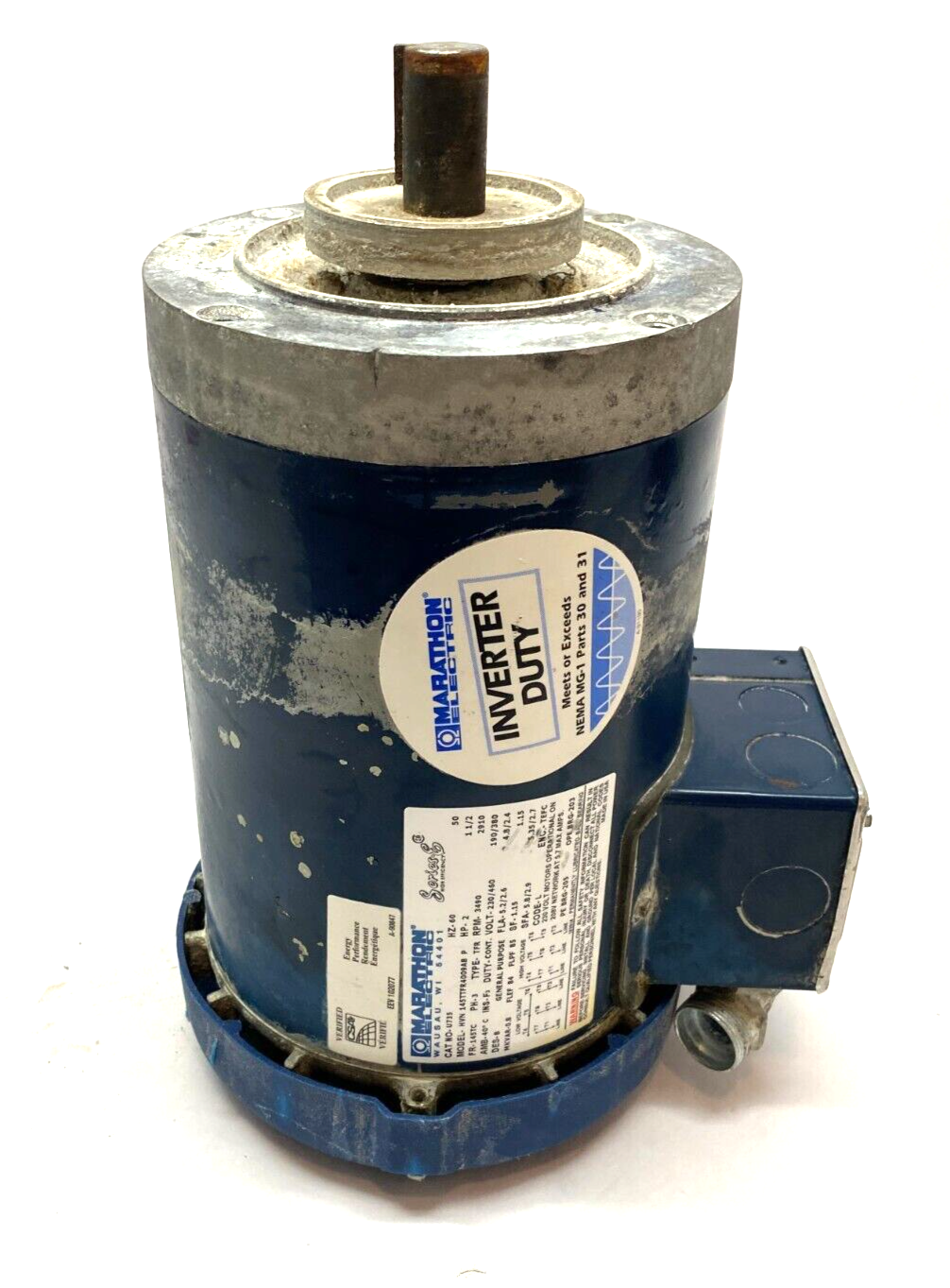 Marathon U735 Series E Inverter Duty Motor 145TC Frame 3490 Rpm 2HP 145TTFR4009 - Maverick Industrial Sales